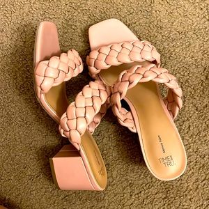 Pink sandaled heels